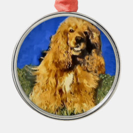 Cocker Spaniel Art Silbernes Ornament