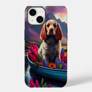 Cocker Spaniel auf einem Paddel: Ein landschaftlic Case-Mate iPhone 14 Hülle