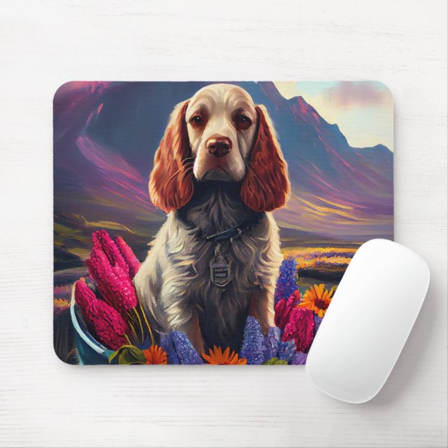 Cocker Spaniel auf einem Paddle: Ein Landschaftlic Mousepad (Mit Mouse)