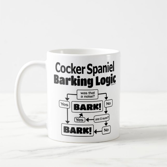 Cocker Spaniel Barking Logic Kaffeetasse (Links)