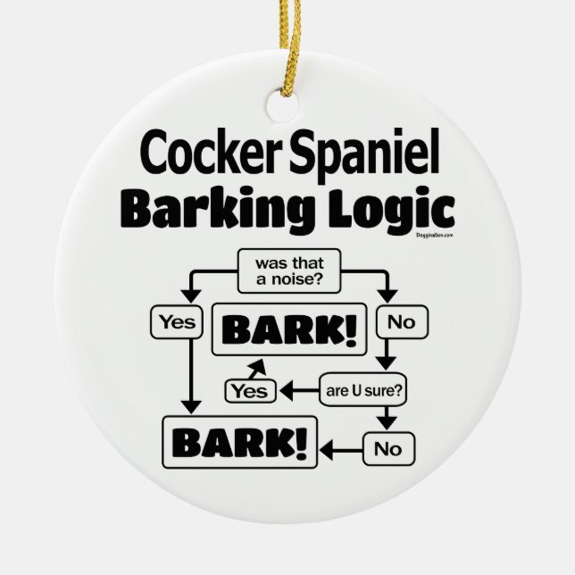 Cocker Spaniel Barking Logic Keramik Ornament (Vorne)