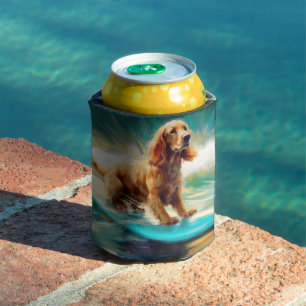 Cocker Spaniel Beach Surfmalerei Dosenkühler