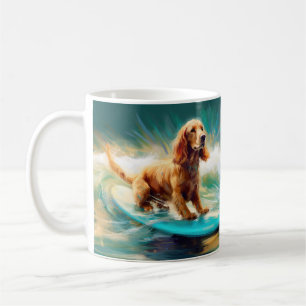 Cocker Spaniel Beach Surfmalerei Kaffeetasse