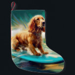 Cocker Spaniel Beach Surfmalerei Kleiner Weihnachtsstrumpf<br><div class="desc">Tauchen Sie ein in die spielerische Welt des Kaninchen-Abenteuers mit diesem faszinierenden Bild. Ein gepflegter Hund geht zu den Wellen und reitet geschickt auf einem sonnengeküssten Strand. Das lebendige Kunstwerk vereint wunderbar das Wesentliche der Erregung am Strand, während der Hund furchtlos auf den Wellen reitet und den Geist von Spaß...</div>