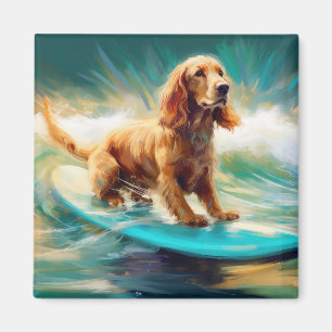 Cocker Spaniel Beach Surfmalerei Magnet