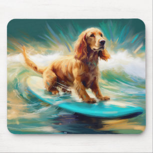 Cocker Spaniel Beach Surfmalerei Mousepad