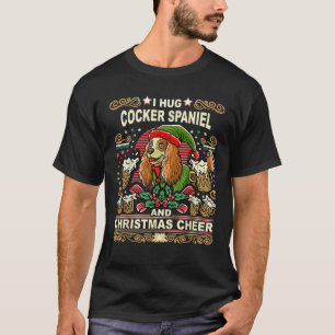 Cocker Spaniel bellt um den Weihnachtsbaum herum D T-Shirt