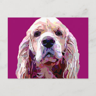 Cocker Spaniel Bright Berry Colors Postcard Postkarte