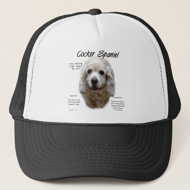 Cocker Spaniel (buff) History Design Truckerkappe (Vorderseite)