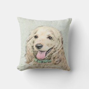 Cocker Spaniel Buff Malerei - Originale Hunde Kuns Kissen