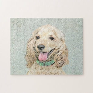 Cocker Spaniel Buff Malerei - Originale Hunde Kuns Puzzle
