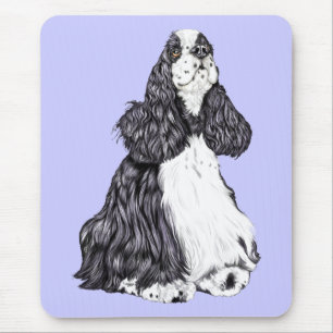 Cocker Spaniel BW Parti Mousepad