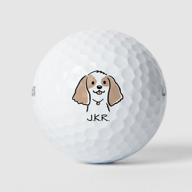 Cocker Spaniel Cartoon Dog Golfball (Vorderseite)
