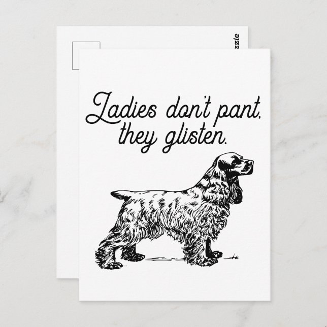 Cocker Spaniel Cartoon mit Funny Pet Joke Postkarte (Vorne/Hinten)