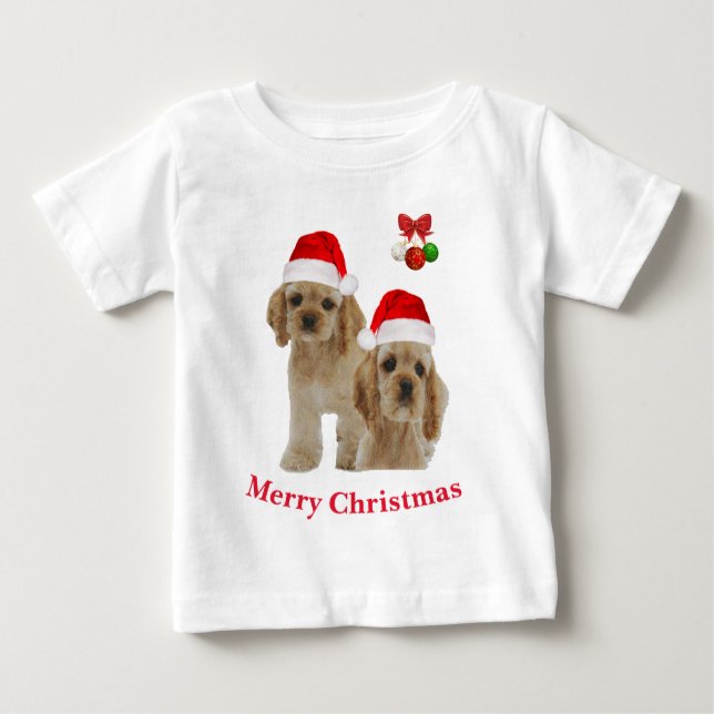 Cocker Spaniel Christmas Baby T-shirt (Vorderseite)