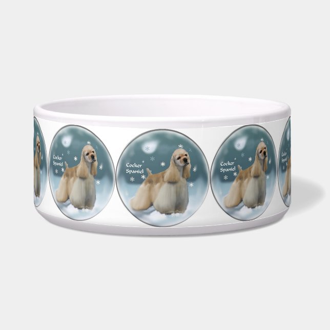 Cocker Spaniel Christmas Dog Bowl Napf (Vorderseite)
