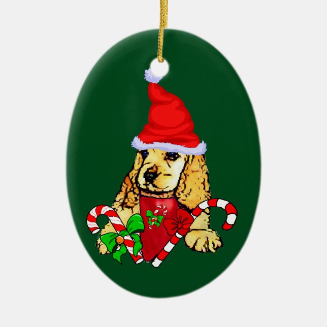 Cocker Spaniel Christmas Keramik Ornament (Vorne)