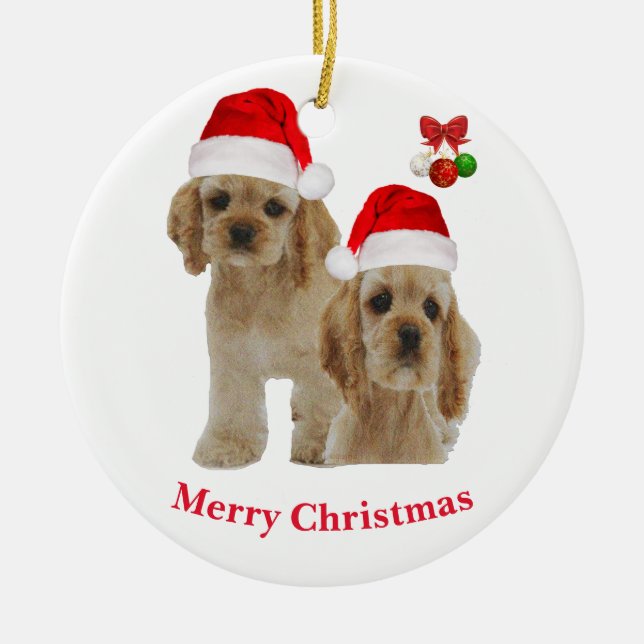 Cocker Spaniel Christmas Keramik Ornament (Vorne)
