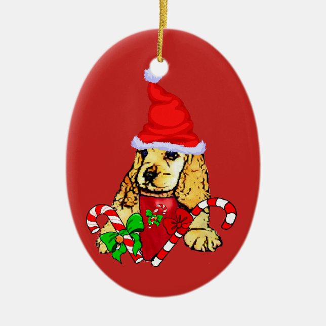 Cocker Spaniel Christmas Keramik Ornament (Vorne)
