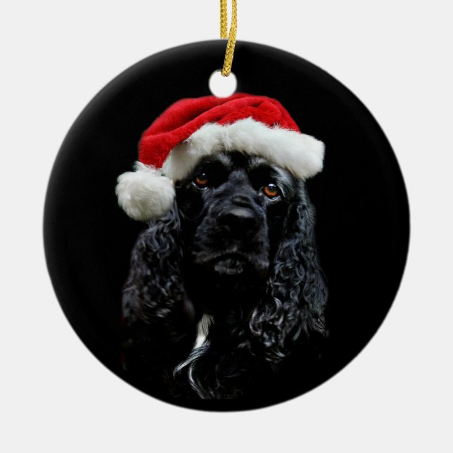 Cocker Spaniel Christmas Keramikornament (Vorne)