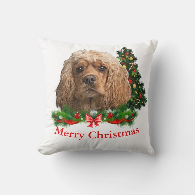 Cocker Spaniel Christmas Kissen (Vorderseite)