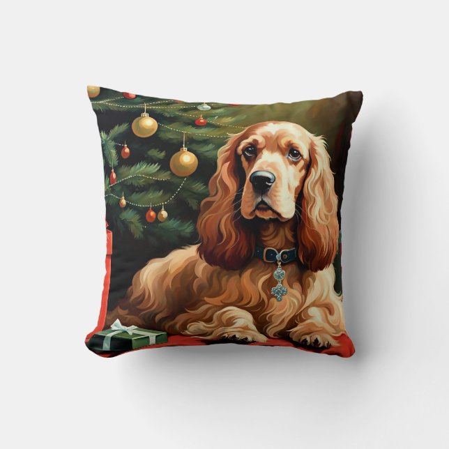 Cocker Spaniel Christmas Kissen (Vorderseite)