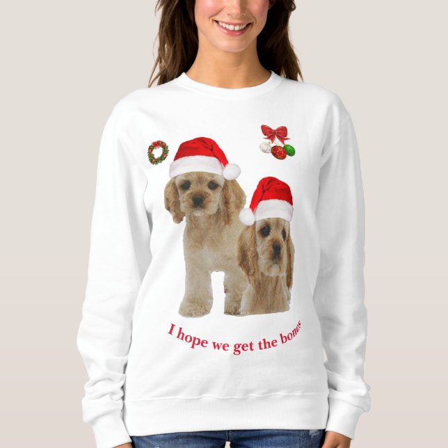 Cocker Spaniel Christmas Sweatshirt (Vorderseite)