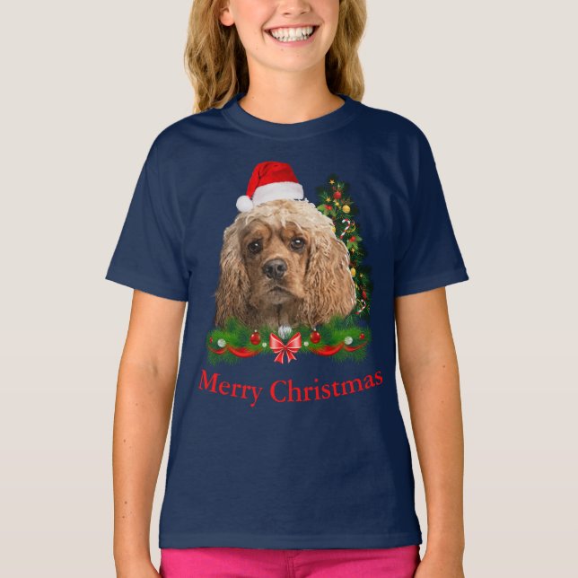 Cocker Spaniel Christmas T - Shirt (Vorderseite)