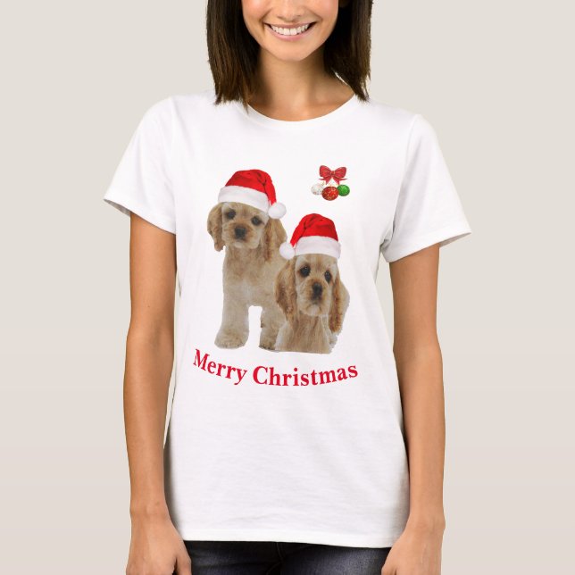 Cocker Spaniel Christmas T-Shirt (Vorderseite)