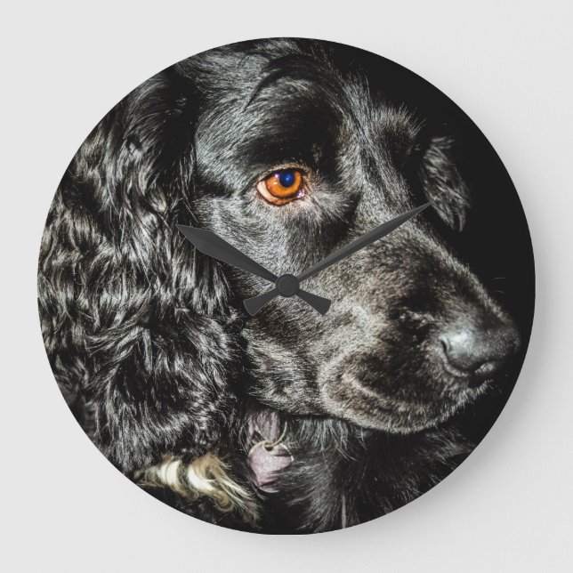 Cocker Spaniel Clock Große Wanduhr (Vorderseite)