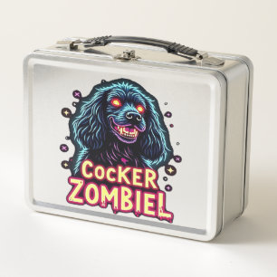 Cocker Spaniel Cockie Zombie Hund Halloween Essent Metall Brotdose
