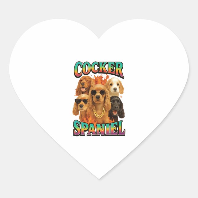 Cocker Spaniel Copy Herz-Aufkleber (Vorderseite)
