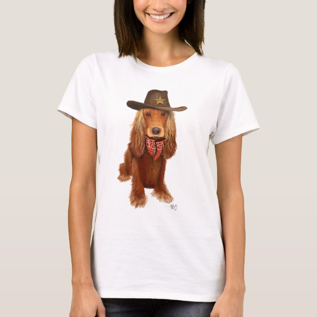 Cocker Spaniel Cowboy 2 T-Shirt (Vorderseite)