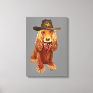 Cocker Spaniel Cowboy Leinwanddruck