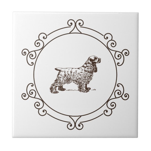 Cocker Spaniel Dekorative Keramikfliese (Vorderseite)