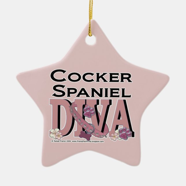 Cocker spaniel-DIVA Keramik Ornament (Vorne)