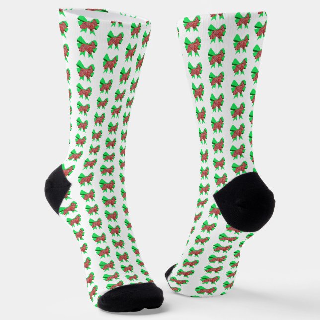 Cocker Spaniel Dog Christmas Dog Bow Silhouette Wh Socken (Gewinkelt)