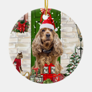 Cocker Spaniel Dog Christmas Keramik Ornament