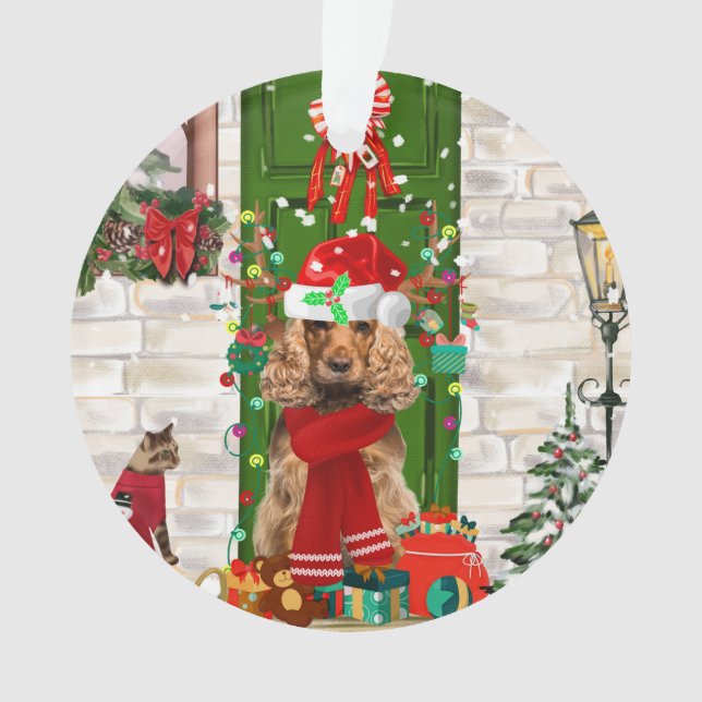 Cocker Spaniel Dog Christmas Ornament (Vorderseite)