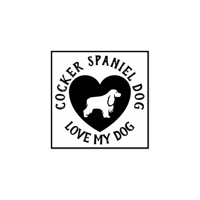 Cocker Spaniel Dog Logo Liebe Scrapbooking Gummistempel (Prägung)