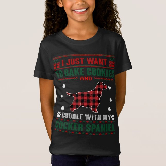 Cocker Spaniel Dog Lovers Xmas Pajama Ugly Christm T-Shirt (Vorderseite)