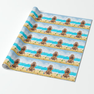Cocker Spaniel Dog on Beach Geschenkpapier