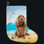 Cocker Spaniel Dog on Beach Kleiner Weihnachtsstrumpf<br><div class="desc">Ein niedlicher Hund am Strand ist eine Geschenkidee für jemanden,  der diese Hundezucht Liebe.</div>