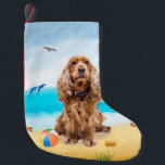 Cocker Spaniel Dog on Beach Kleiner Weihnachtsstrumpf<br><div class="desc">Ein niedlicher Hund am Strand ist eine Geschenkidee für jemanden,  der diese Hundezucht Liebe.</div>