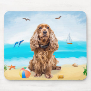 Cocker Spaniel Dog on Beach Mousepad