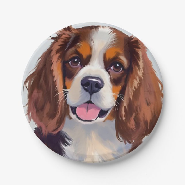 Cocker Spaniel | Dog Painting Pet Pappteller (Vorderseite)