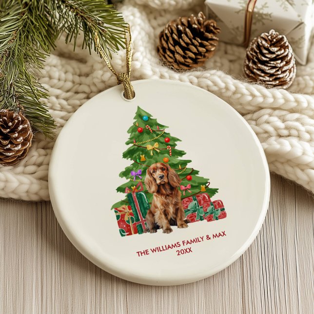Cocker Spaniel Dog Personalisiert Weihnachten Keramik Ornament (Von Creator hochgeladen)