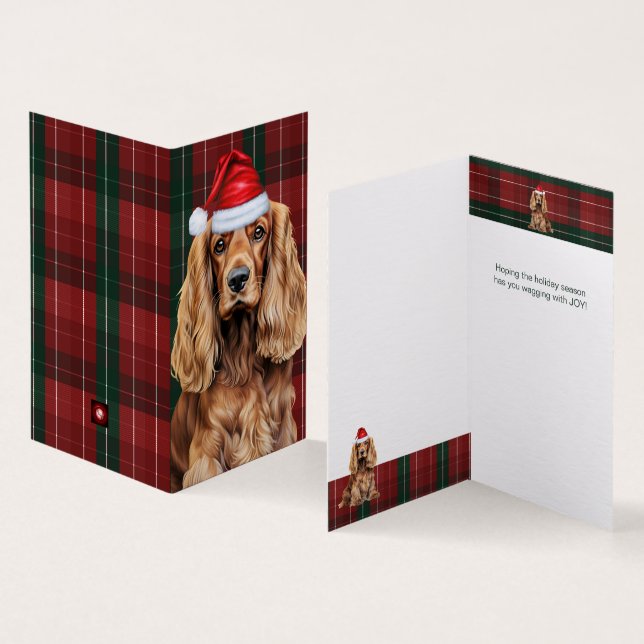 Cocker Spaniel Dog Plaid Christmas Holiday (Innenseite und Außenseite)