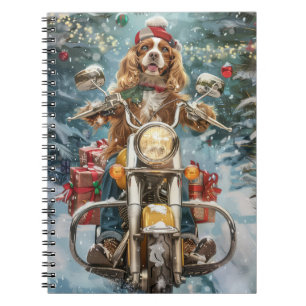 Cocker Spaniel Dog Riding Motorrad Weihnachten Notizblock