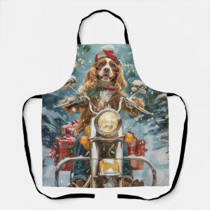 Cocker Spaniel Dog Riding Motorrad Weihnachten Schürze